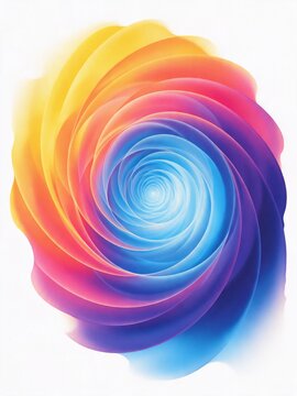 Colorful abstract spiral vortex gradient on white background