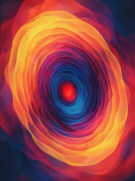 Abstract layered spiral vortex with warm gradient glow
