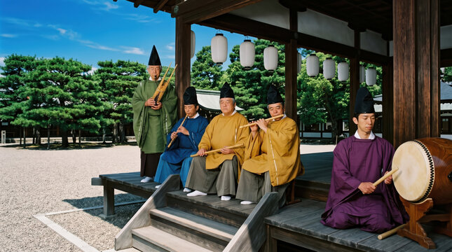 Musicians warm bamboo mouth organ at Japanese pavilion