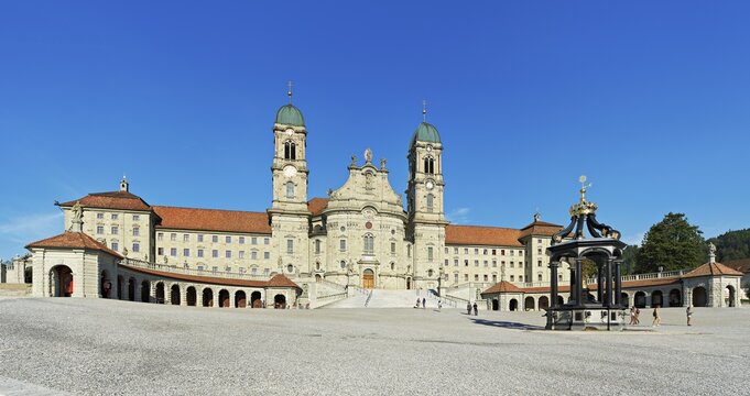 Benedictine abbey, monastery, place of pilgrimage, Einsiedeln, Canton Schwyz, Switzerland
