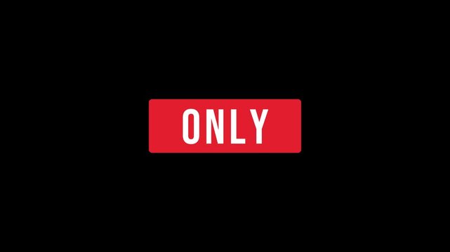 Black Friday one day only text on sliding blocks with alpha channel and 24h badge