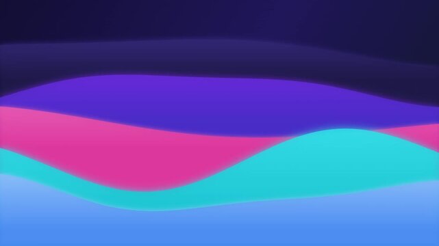 Abstract fluid wave animation with colorful glowing layers shifting in smooth loop motion.