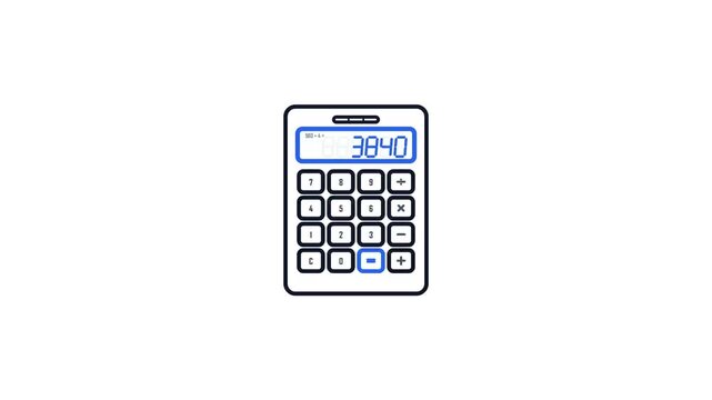 Animation calculator icon, simple flat style