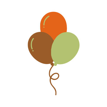 Three balloons with string