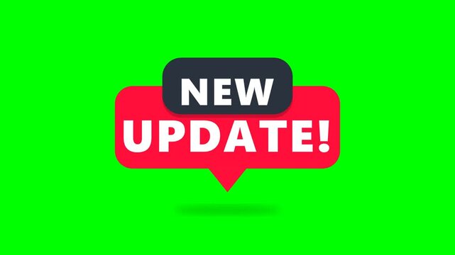 Modern Digital Software Notification Banner for System Version Update with New Feature Alert on Bright Green Background