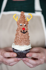 Festive reindeer cupcake decoration delight. © Rawpixel.com