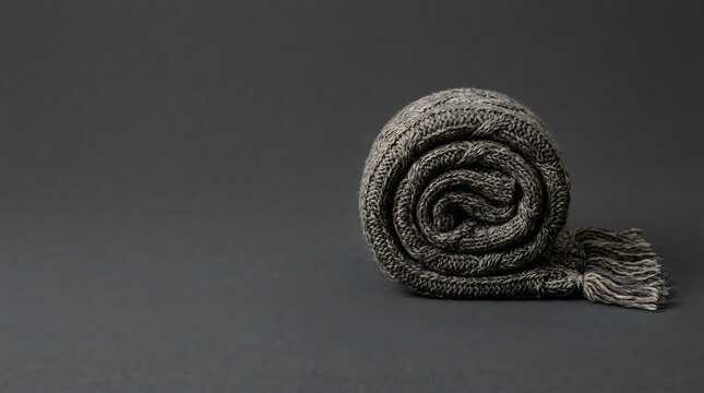 Detailed view of a textured snail shell against a dark gray background