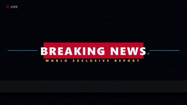 Breaking news broadcast screen graphic background with film overlay for television broadcast lower third banner design