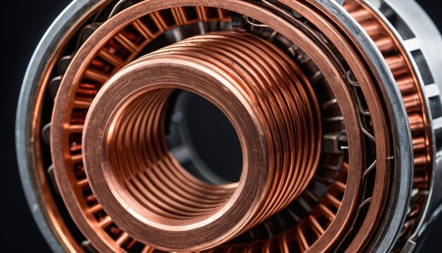Electric motor stator core with wound copper electromagnetic wire coils