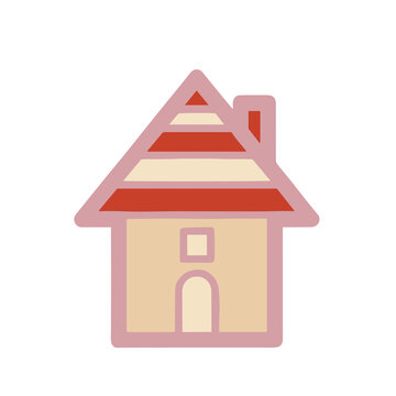 Stylized house icon with striped roof