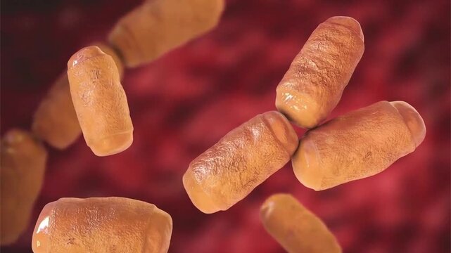 Methanobrevibacter, 3D animation. Methanogenic archaea of the human microbiome, particularly the gastrointestinal tract, studied for their role in gut microbial ecology.