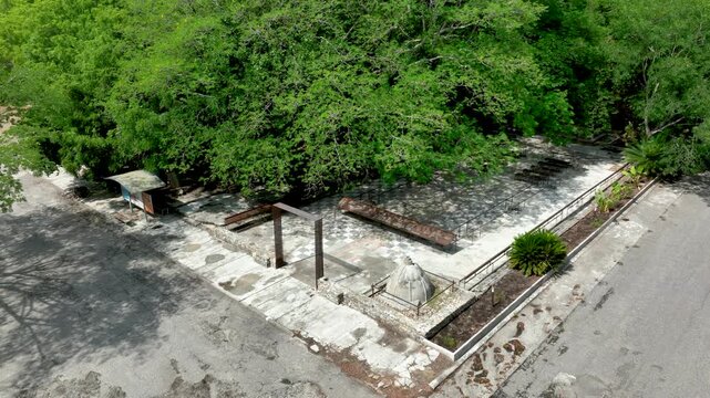 Abandoned Ruins of Armero and Memorial Site of the Nevado del Ruiz Volcanic Disaster in Colombia. Establishing Shot.