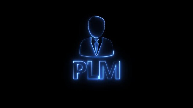 Neon plm product lifecycle management animation for business technology presentations