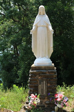 緑に包まれた聖母マリア像
