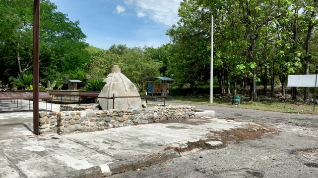 Ruins of Armero Destroyed by the 1985 Nevado del Ruiz Volcanic Eruption in Tolima, Colombia. Establishing Shot.