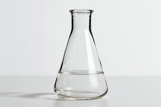 Clear Erlenmeyer Flask with Liquid Inside