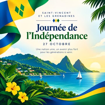 Saint vincent and grenadines independence day poster