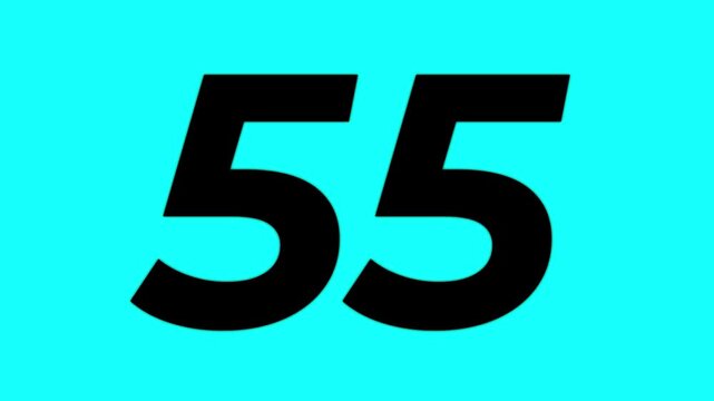 One minute countdown animation from 60 seconds to 0 second with alpha channel, 1 minute countdown timer on transparent background, one minute countdown video