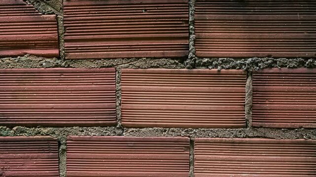 Horizontal brick wall texture with mortar