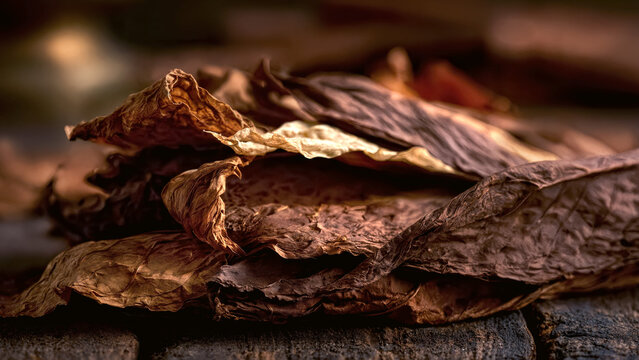 Dried tobacco leaves for cigar production, curing and agricultural processing