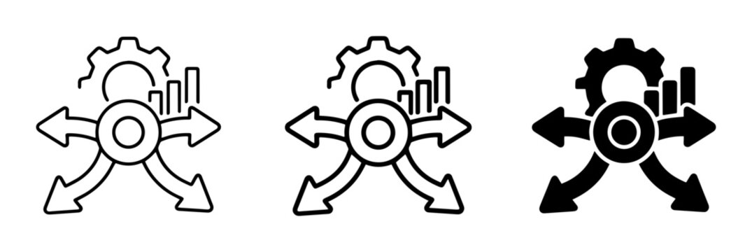 Business Process Flow Icons, Decision Tree Vector Graphics, Workflow Management Symbols