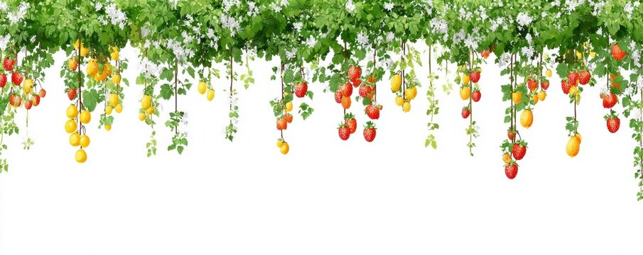 Abundant Berry Vine Harvest, Lush Green Foliage