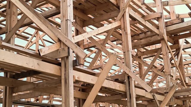 A wooden structure , perfect for various uses including rustic decorations, event backdrops, or architectural designs