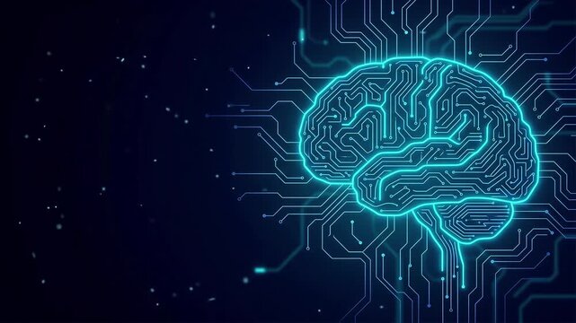 Artificial intelligence brain processing digital information