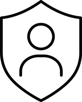 Minimalist line art icon representing personal data protection and digital security for user account safety