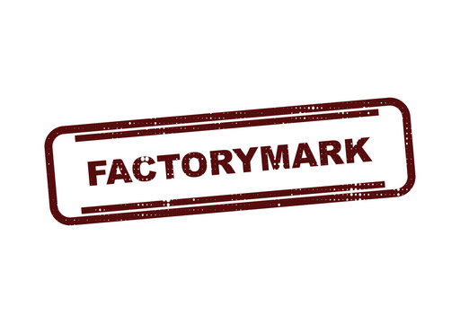 Factory mark stamp with red border and text Vector, illustration