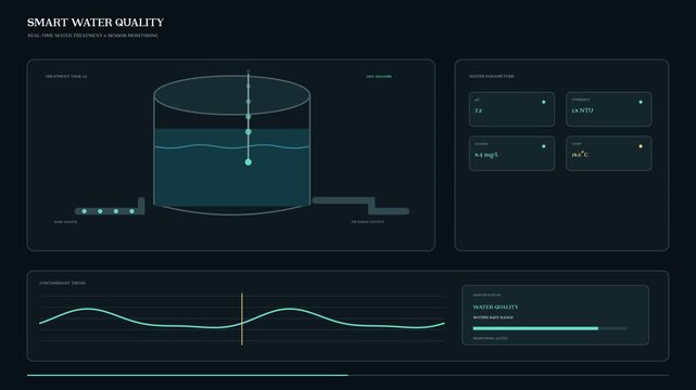 Smart water quality treatment monitoring interface
