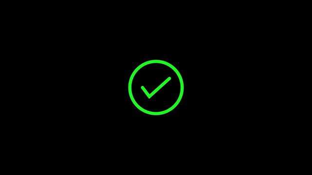 simple gray checkmark icon inside a partial circle on a white background 4k video