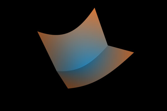 Convex mathematical bowl with a central parabolic crease