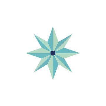 Geometric star shape with blue center