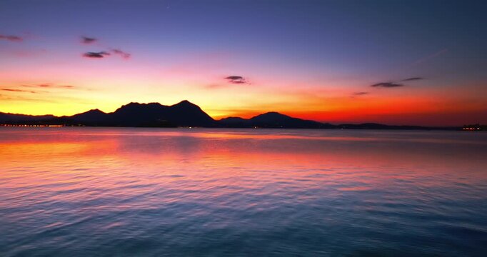 Fantastic sunrise in Baveno on Lake Maggiore