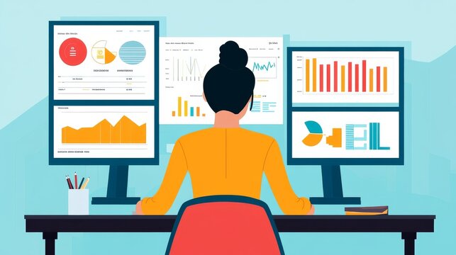 Innovative Startup Team Analyzing Startup companies analyze fintech growth dashboard no logos s