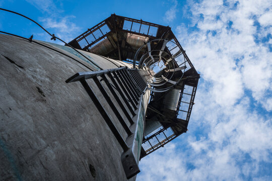 ladder on an industrial chimney