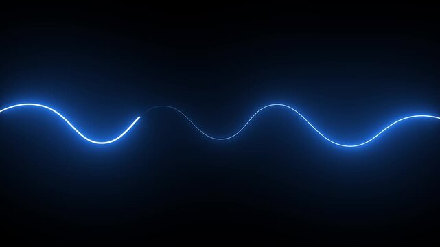 Glowing sine wave oscillates across a dark blue background