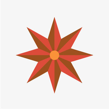 Geometric star shape with orange center