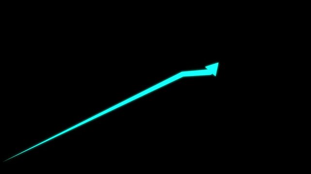 Creative Graph hand drawn arrow chart growing up. Abstract arrow business graph icon animation background