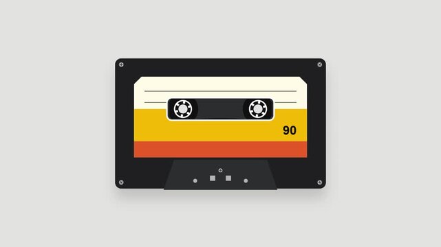 Retro Audio Cassette Tape 90 Seamless Loop Animation