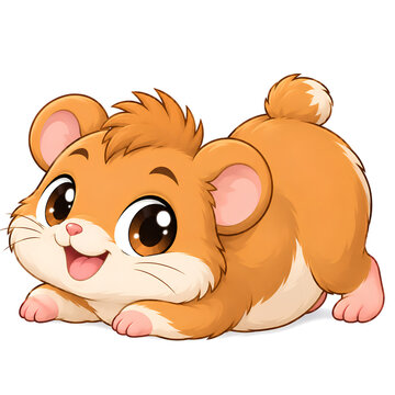 Young hamster 2, isolated on white background 