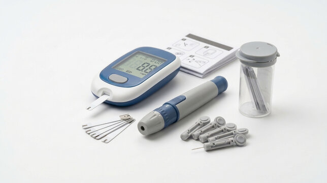 Diabetes blood sugar monitor kit with lancet and test strips medical equipment for glucose testing