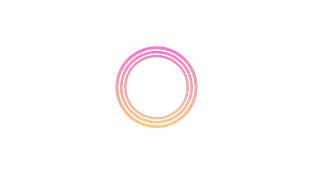 Three colorful circular loading animations with gradient rings rotating on a plain white background surface with graphic