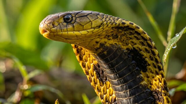 philippine cobra close up at morning light in palawan philippines video