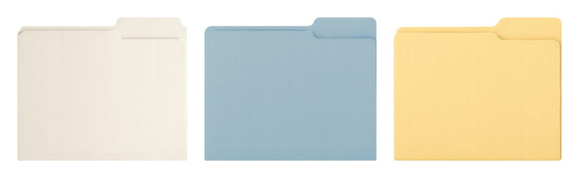 PNG Colorful file folders organized neatly on transparent background