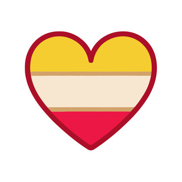 Heart with Spanish flag colors