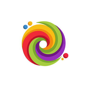Colorful Swirl Logo with Dots