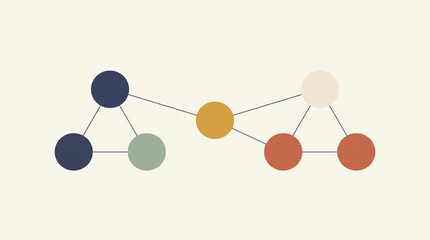 Obraz premium Circular nodes linked by lines for data network and systems concepts. AI generative 