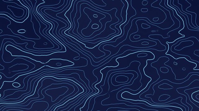 ネイビーブルーの地形図の背景（シネマティックなパン＆ズーム）